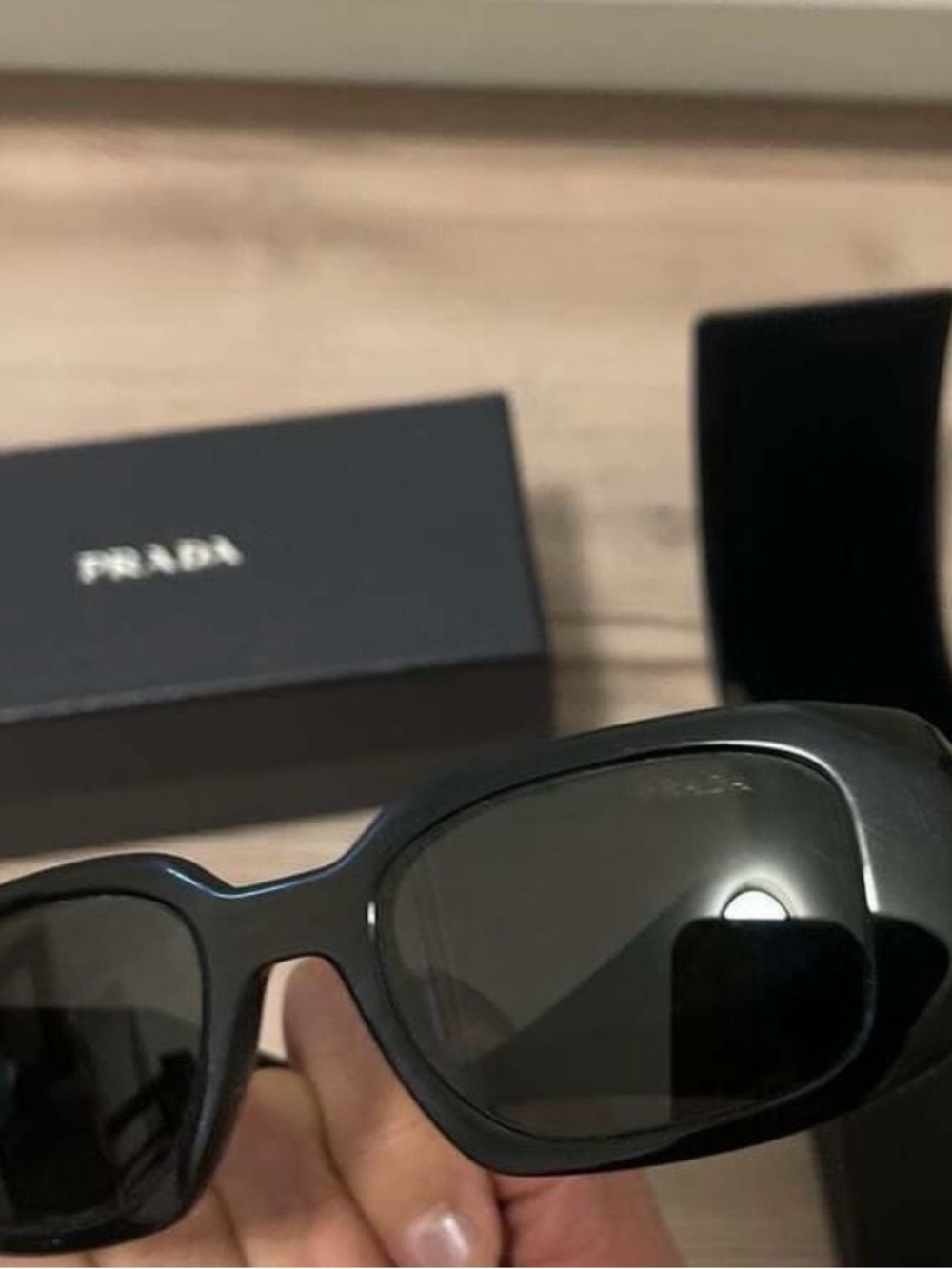 Prada Symbole SPR 17W Rectangle Sunglasses in Black - Picture 5 of 7